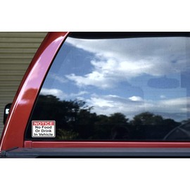 StickerTalk No Food or Drink in Vehicle Vinyl Stickers, 3.5 inches by 2.5 inches
