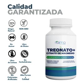 Naíma Treonato y Citrato de Magnesio 500mg 200 Cápsulas Sin Gluten