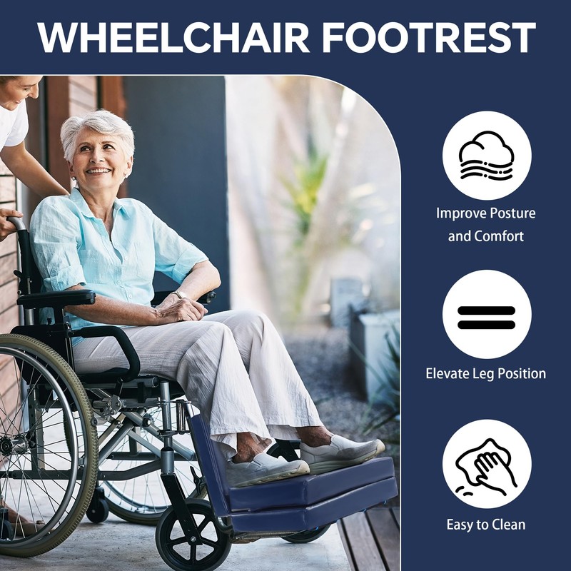 BALAPET Adjustable Height Wheelchair Footrest, High Density Foam Wheelchair Leg