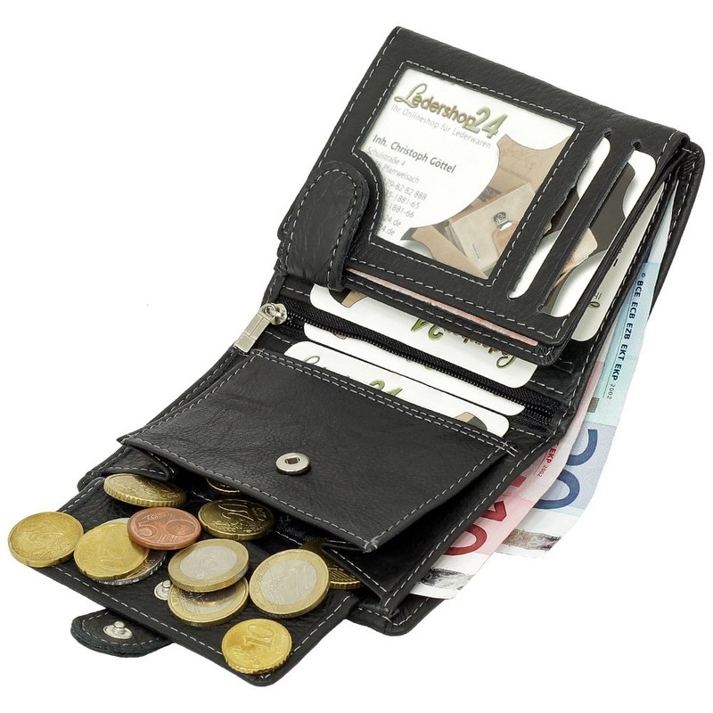 Catch Men's Leather Purse Wallet (Black)