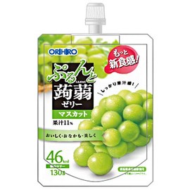Orihiro Purunto Konnyaku Jelly, Muscat, 4.6 oz (130 g) Pouches x 48 Bottles (2 Cases)