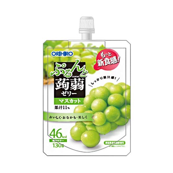 Orihiro Purunto Konnyaku Jelly, Muscat, 4.6 oz (130 g) Pouches