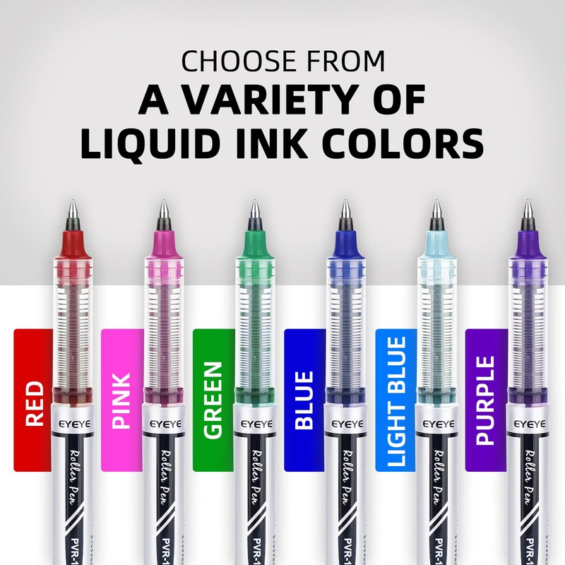 EYEYE Rollerball Pens Medium Point, 3 Assorted Colors 0.7mm Liquid