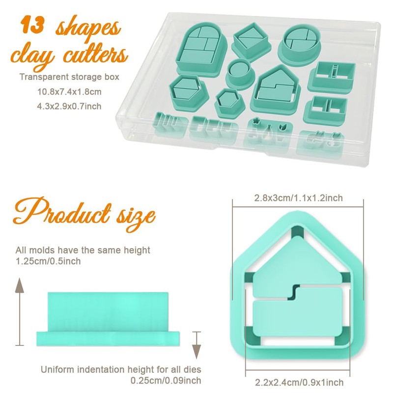 ORIGACH 13 Pcs Mini Bookshelf Polymer Clay Cutters, Book and