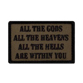 Café Viereck ® Fun Patch Embroidered with Velcro – 7 cm x 5 cm – Gods Olive