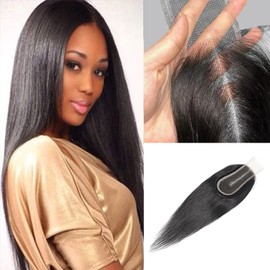 Selina Lace Closure 2x6 Closure Brazilian Straight Lace Closure Lace Closure Human Hair Lace Closure Free Part Natural Hair Color Black (2X6 Straight, 8“Straight)