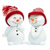 SIKORA DK32 Snowman with Knitted Hats Decorative Figures for Christmas