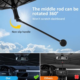 Sonnenschutz Auto Frontscheibe Innen 2024 Aktualisiert Sonnenschirm Auto Frontscheibe,Sonnenblende Auto Frontscheibe UV-Schutz & Hitzeblock für die Meisten Autos (140×80cm)