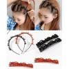 AORHOFJ Pack of 2 Headband with Clips, Pony Hairstyle Hair