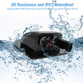 Solar cable guide, roof feed-through solar, roof feed-through, caravan with solar panel connector, solar socket, IP67 waterproof, ABS double cable entry housing, for motorhome, boat