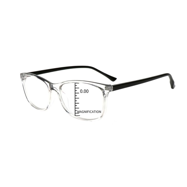 ProEyes Lynx, gafas de bloqueo de luz azul/lectores multifocales progresivos, lente de resina antirreflectante, lente 0 de potencia en la parte superior (transparente, 1,25 x)