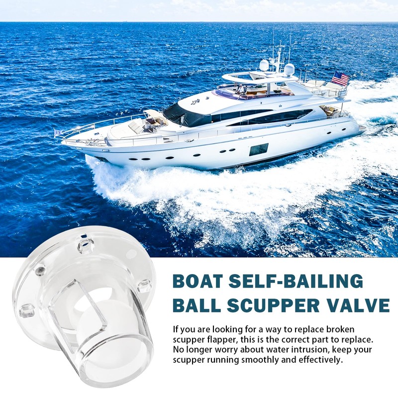 Boat Self Bailing Ball Scupper Valve, Positive Sealing Ball Drain
