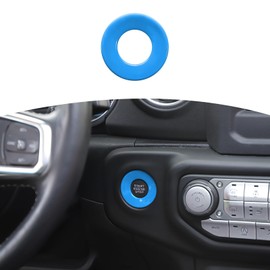 RT-TCZ Engine Start Stop Sticker Emblem Push to Start Button Badge Trim ABS Cover for Jeep 2018-2022 JL Gladiator JT for Jeep Wrangler Accessories Baby Blue