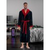 Alexander Del Rossa Mens Robe, Plush Fleece Hooded Bathrobe Men,