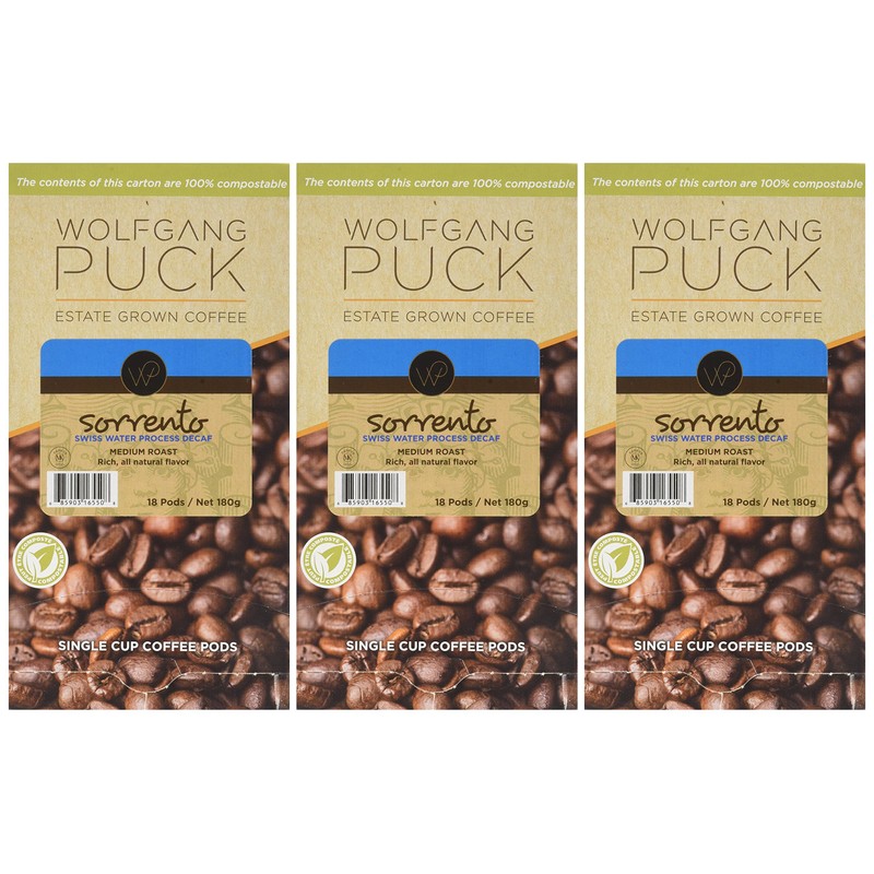 Wolfgang Puck Coffee, Sorrento Swiss Water Process Decaf Blend, 9.5