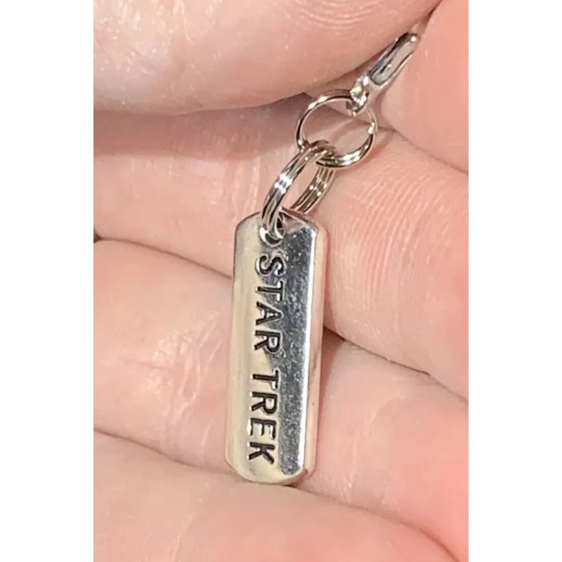 Silver Star Trek Charm Zipper Pull & Keychain Add On