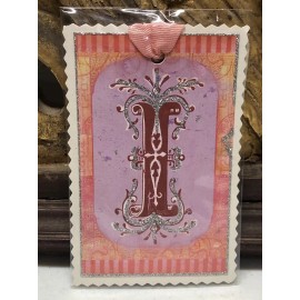 PAPAYA Glitter Gift Tag Letter I