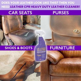 Leather CPR | Heavy Duty Leather Cleaner (22oz) | Quickly and Gently Removes Heavy Dirt & Grime| Cleans Heavily Soiled Leather Furniture, Car Leather Seats, Purses, Shoes, Boots, Saddles, & Jackets