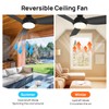 Consciot Ceiling Fan With Light, 44 Inch Low Profile Ceiling