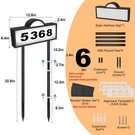 Large Address Numbers for House, Solar Powered, Wall Mounted & in Ground
