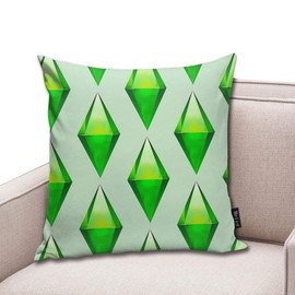 The Sims Plumbob Throw Pillows Covers Accent Home Sofa Cushion Cover Pillowcase Gift Decorative 18x18inches