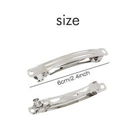 Cinaci 50pcs 6cm Blank Silver Metal Hair Clips French Hair Clips for Women Girls Hair Accessories