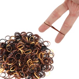 Padorul 500Pcs Small Elastic Hair Bands for Women, Brown Stretchy Hair Ties Ponytail Holders Bobbles No Metal for Dressing