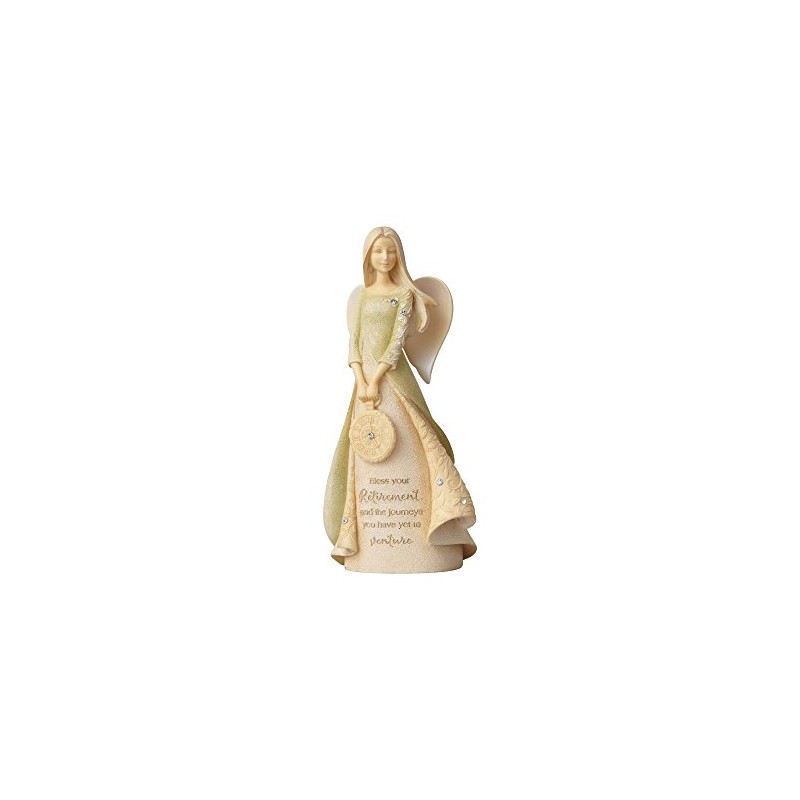 Enesco Foundations Retirement Journey Angel Holding Clock Miniature Figurine, 4.33