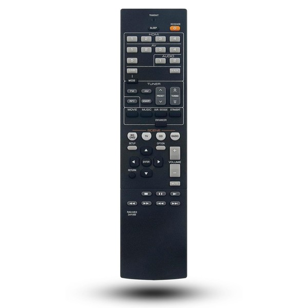 Replacement Remote Control for Yamaha RX-V373 RX-V375 HTR-3066 HTR-3066-R HTR-3065