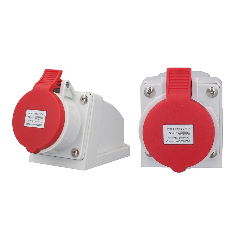 Industrial Power Socket IP44 Waterproof Dustproof 5 Core 16A 3P+N+E