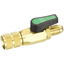 FUSO FS-735F-1 Adapter with Ball Valve, 1/4" F Female (Plump Pressing) x 1/4" F Male, Straight Type