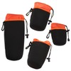 TEHAUX 4Pcs Camera Lens Pouch Set Durable Drawstring Storage Bags