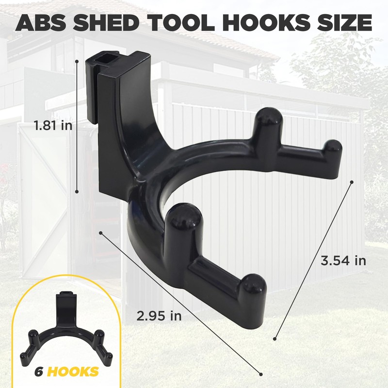 LITGURU Tool Hook for Lifetime Shed Accessories: 6 Pcs ABS