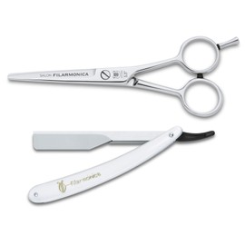 Filarmonica Hairdressing Scissors with Razor Professional Hairdressing Set, 14 cm (5.5 inches), with 24 cm Long Stainless Steel Blade