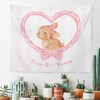 MNOSAIOO Pink Bunny Easter Coquette Bow Wall Tapestry Hanging for