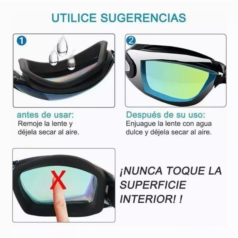 Dolores Gafas Natación Con Caja, Antivaho Goggles+clip Nariz+tapones