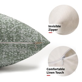 Sage Green Boho Lumbar Pillow Covers 12x20 Inch Bohemian Carpet Ethnic Decorative Rectangle Pillow Cases Beige Tan Gray Floral Cushion Covers Farmhouse Home Decor For Sofa Couch Outdoor Set of 2