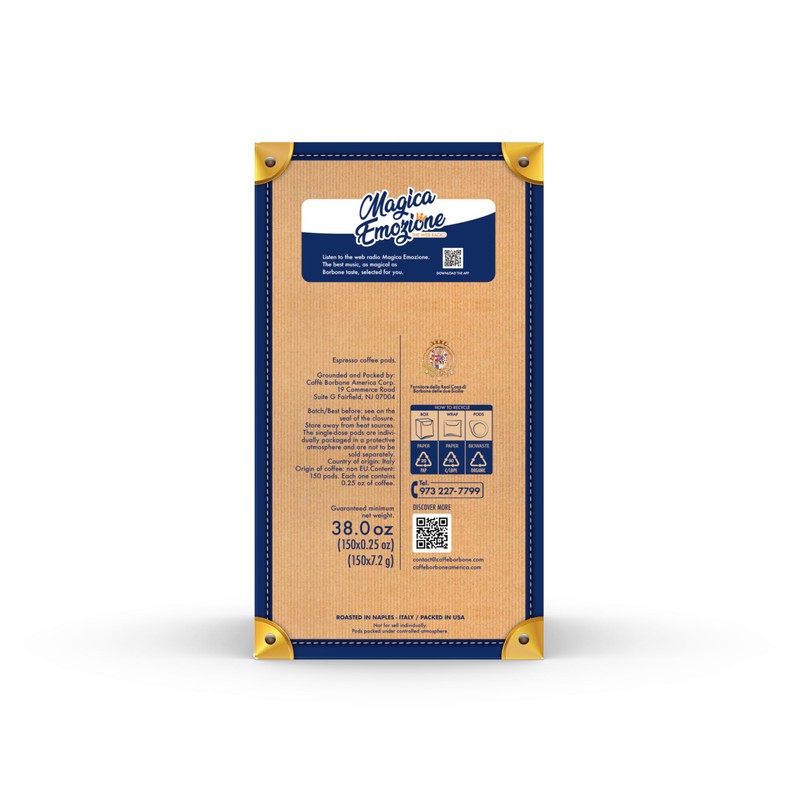 Caffè Borbone Espresso Paper Pods, Blue Blend, Balanced and Full-Bodied,