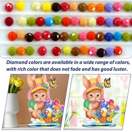 Bogoro Diamond Painting Rabbit Diamond Painting Easter 5D Diamond Painting Easter Eggs DIY Diamond Painting for Children Art Craft Gift Diamond Painting Pictures Gift Decoration Beginners