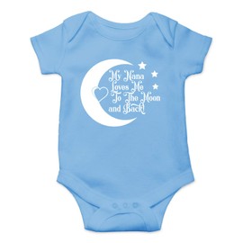 My Nana Loves Me to The Moon and Back I Love My Gigi Grandma Grandmother Girl Boy Body de una pieza para bebé, Azul claro, Recién nacido