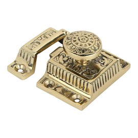 Set of 1 Solid Brass Cabinet Latch, Latch for Cabinet Closet Kitchen Door Windsor Design, Handmade Polished Lacquered Finish, Antique Cabinet Latch