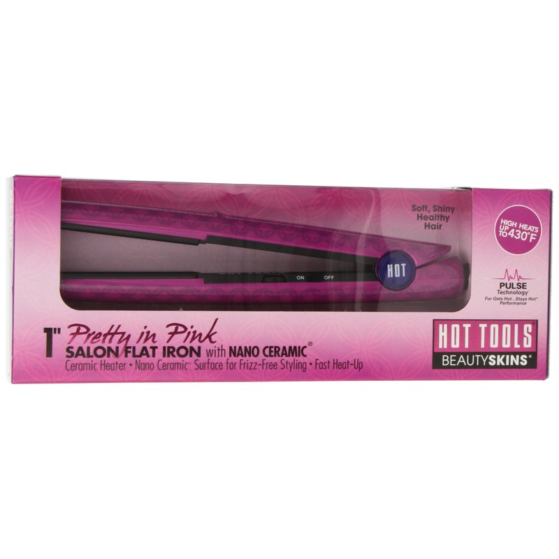 Hot Tools Salon Flat Iron, Pretty In Pink, 1"