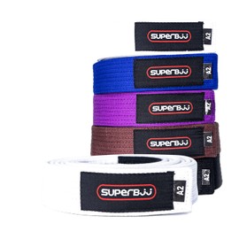 SUPERBJJ Jiu Jitsu Pearl Weave Belt | Pro Grade Competition BJJ Gi Belt - White A4