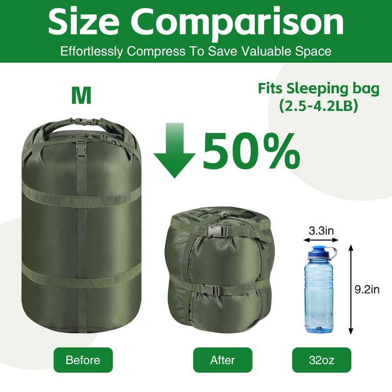 NewShot Compression Sack, Ultralight Portable Stuff Sack for Sleeping Bag