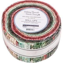 Holiday Flourish Festive Finery Holiday Roll Up 44 2.5-inch Strips Robert Kaufman RU-1269-44, Assorted