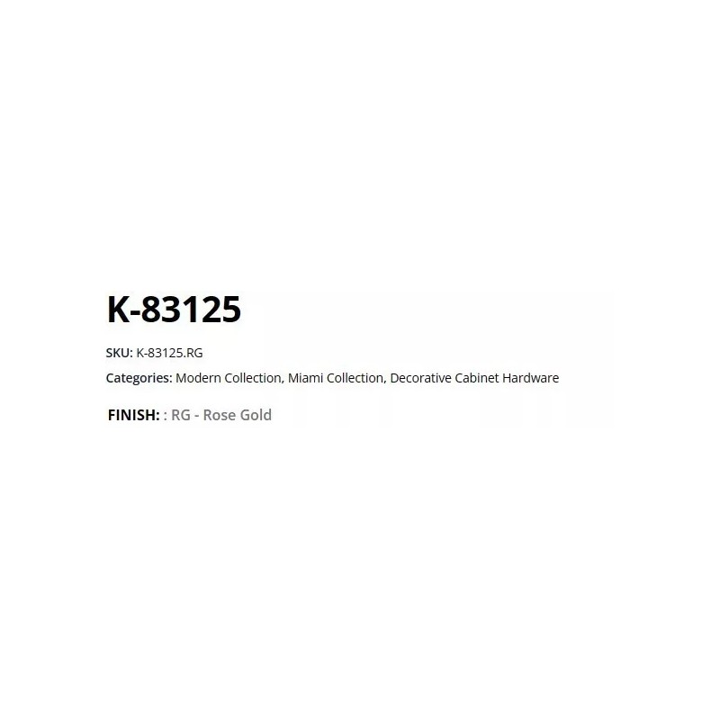 Pride Modern Collection K83125 1 Inch Square Cabinet Knob Rose