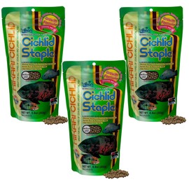 (3 Pack) Hikari 8.8-Ounce Cichlid Staple Floating Pellets for Pets, Medium