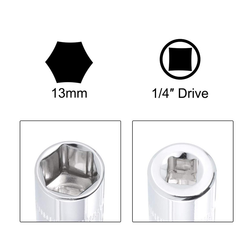 sourcing map Socket Accessory Set of 3 Pcs, 13mm 6-Point