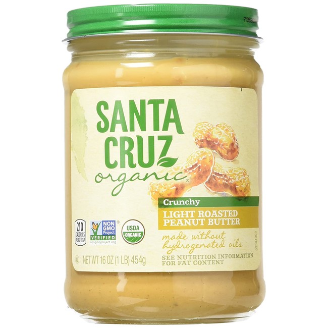 Santa Cruz Organic Pnut Btr, Og, Lt Rst, Crunch, 16-Ounce (Pack of 4)