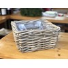 Burkhardt Korbwaren Plant Basket Square in Rattan Grey Approx. 28